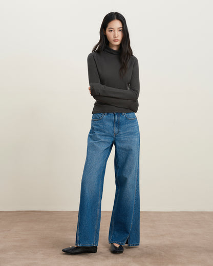 Raglan Turtleneck Wool Top