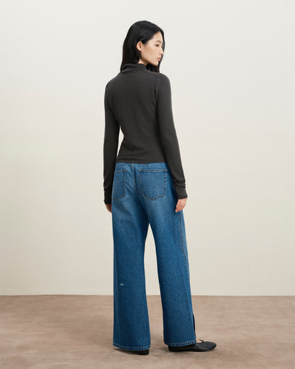 Raglan Turtleneck Wool Top