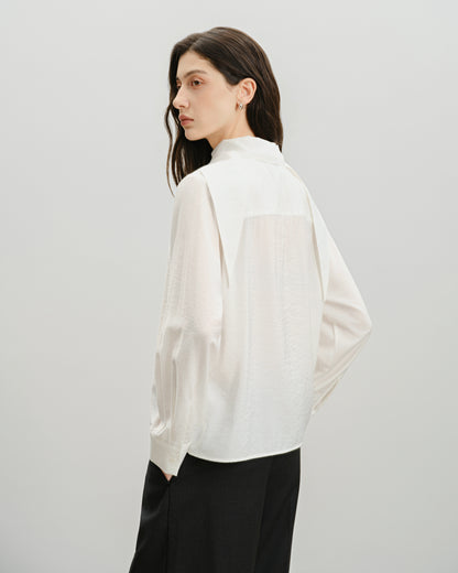 Fluid Scarf Collar Shirt