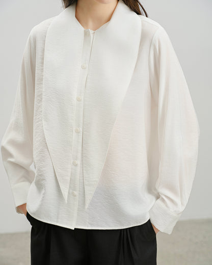 Fluid Scarf Collar Shirt