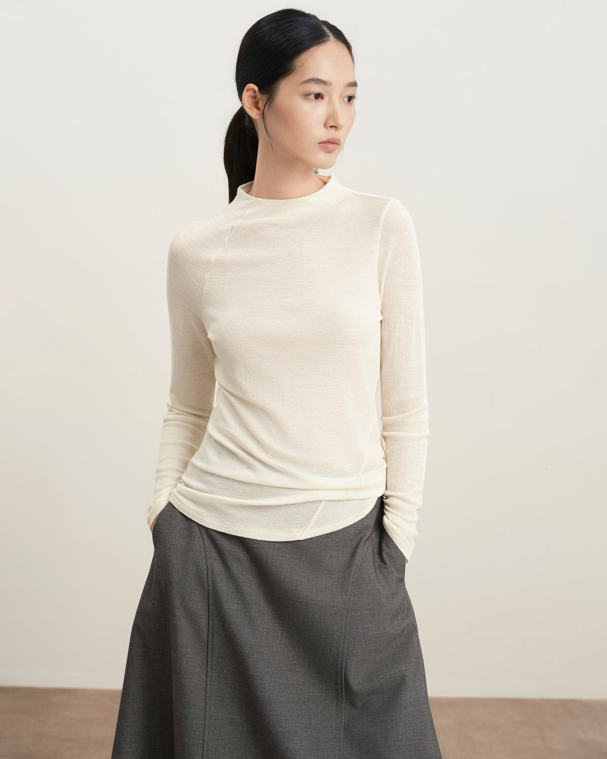 Spiral Seam Wool Top