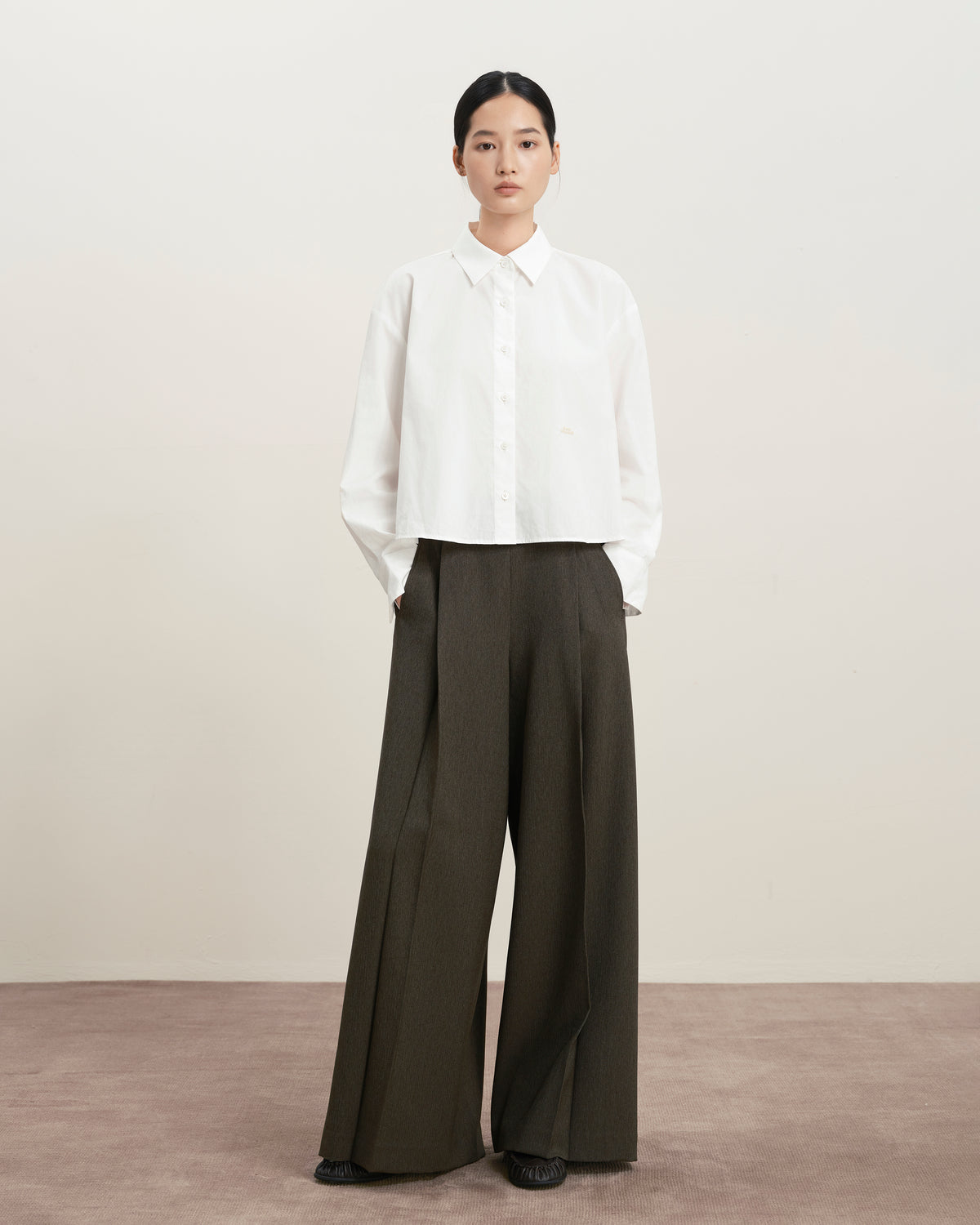 Tufted Waist Baggy Trousers