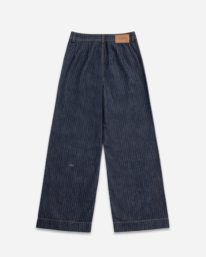 Pinstripe Wide Leg Jeans