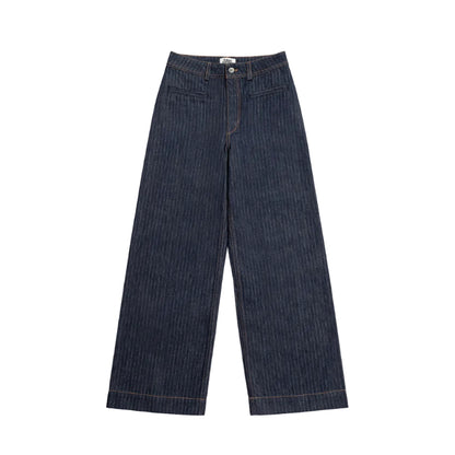 Pinstripe Wide Leg Jeans