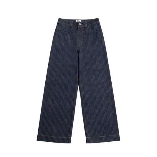 Pinstripe Wide Leg Jeans