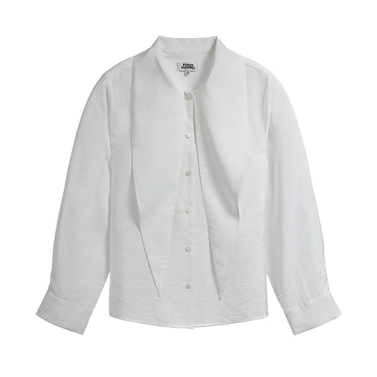 Fluid Scarf Collar Shirt