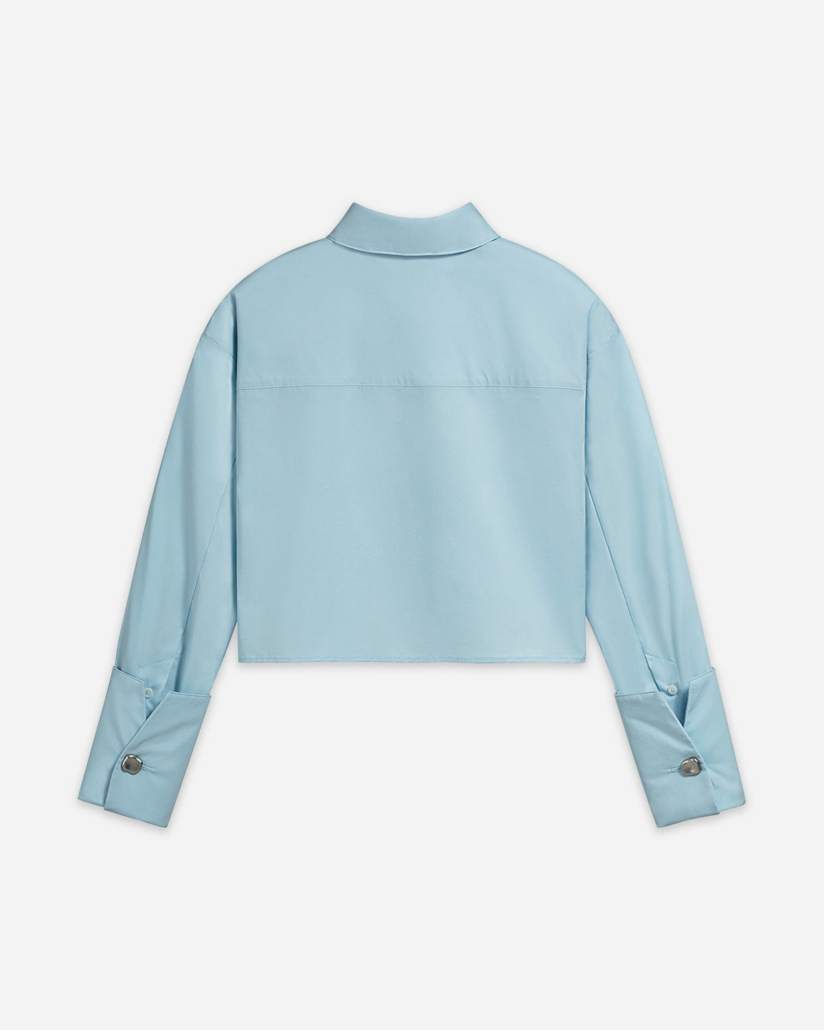 Folded Cuff Cropped Shirt