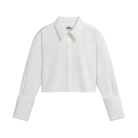 Folded Cuff Cropped Shirt