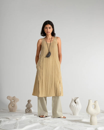 Crinkle Slit Dress