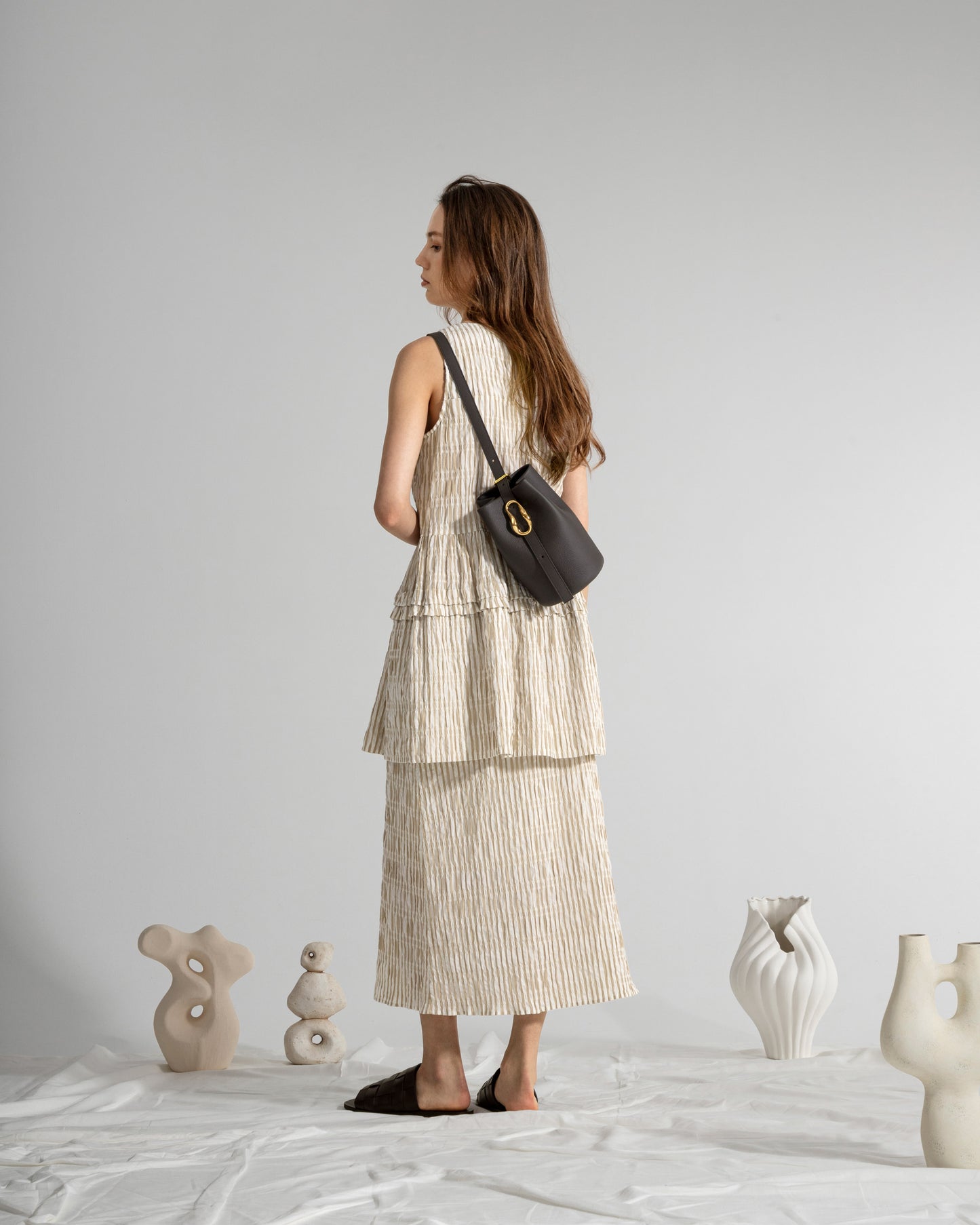 Striped Overlap Skirt