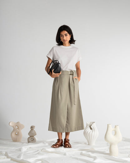 Belted Wrap Skirt