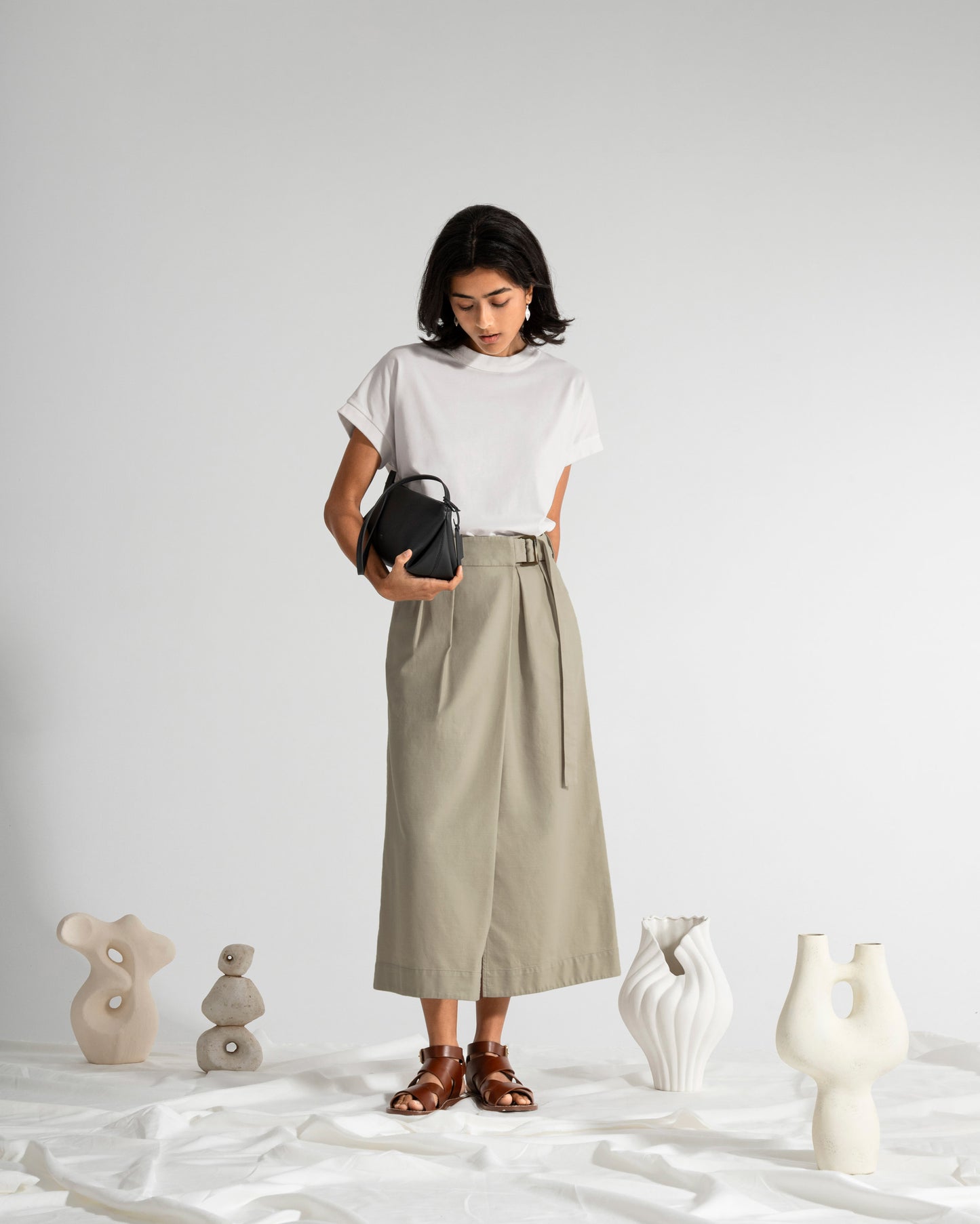 Belted Wrap Skirt