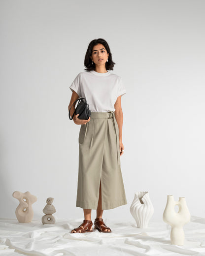 Belted Wrap Skirt