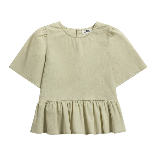 Puff Sleeves Gathered Blouse