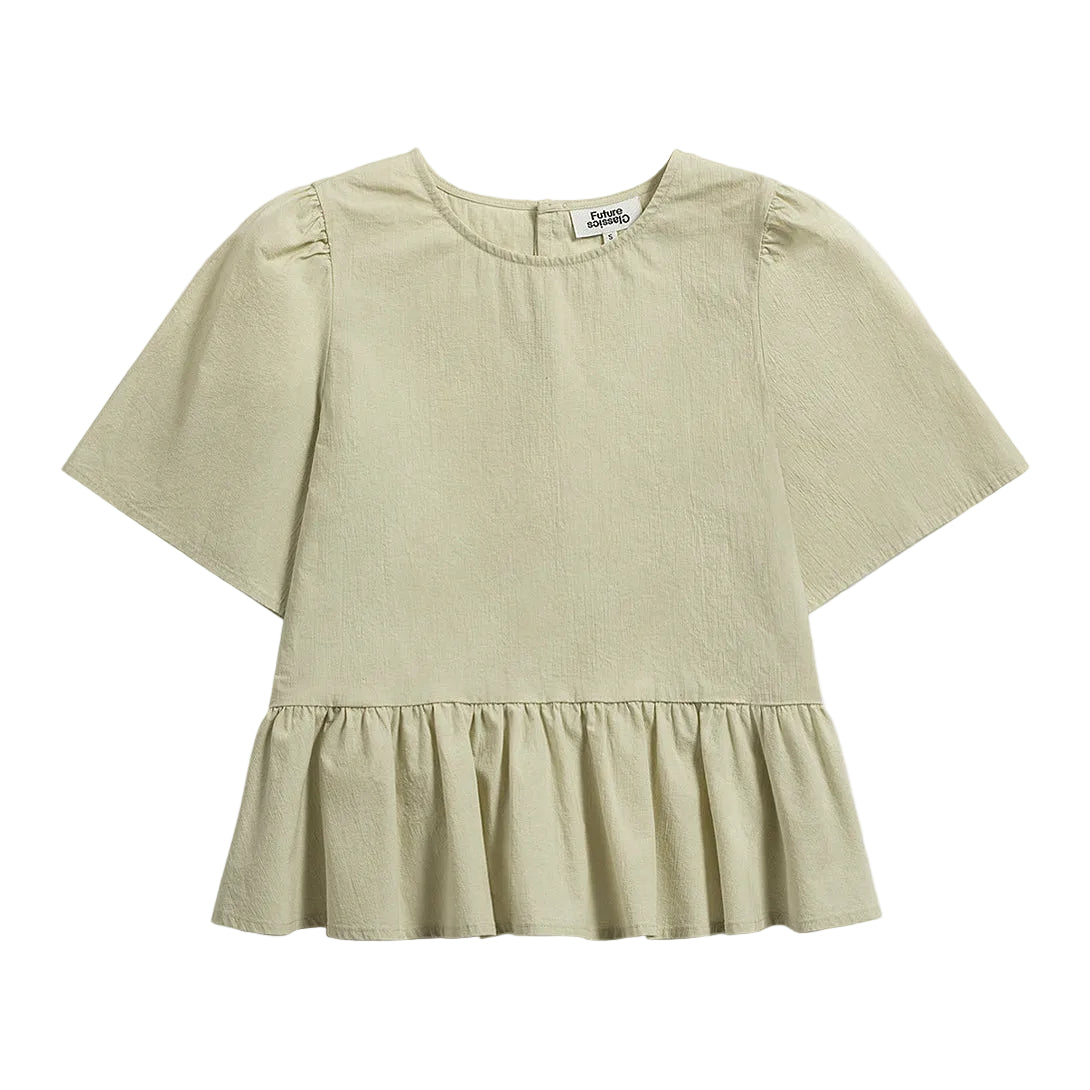 Puff Sleeves Gathered Blouse