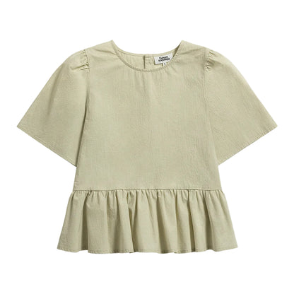 Puff Sleeves Gathered Blouse