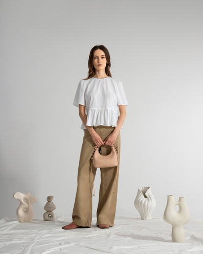 Puff Sleeves Gathered Blouse