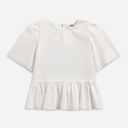 Puff Sleeves Gathered Blouse