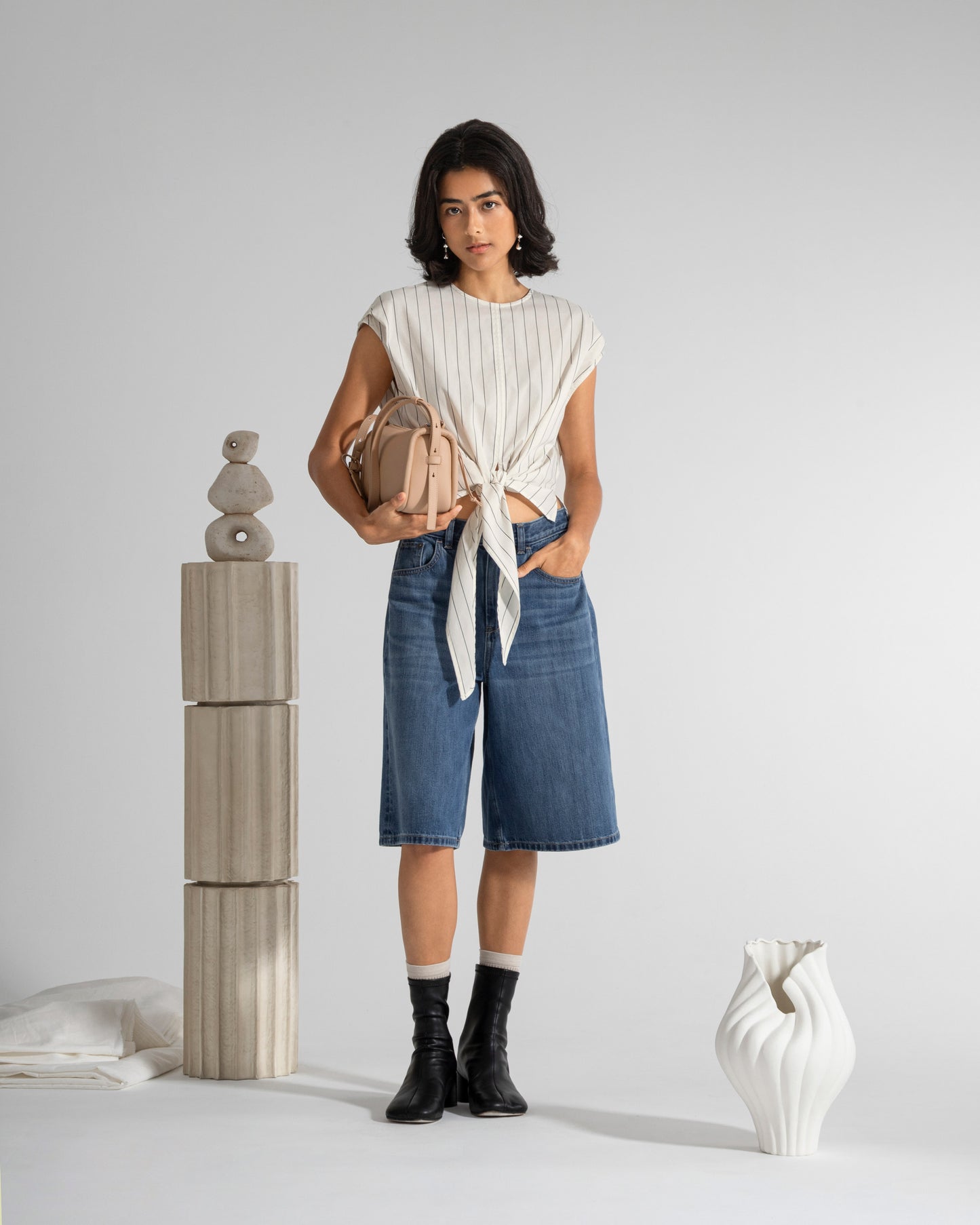 Striped Tie Waist Top
