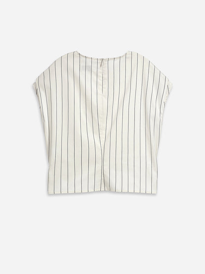 Striped Tie Waist Top