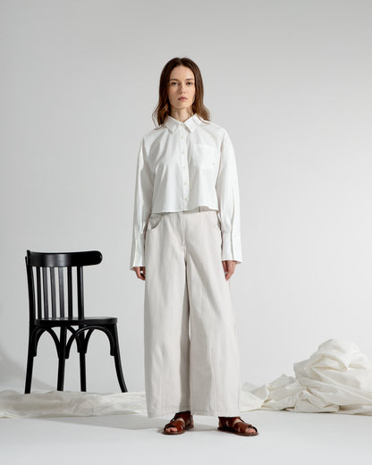 Split Sleeves Cropped Shirt