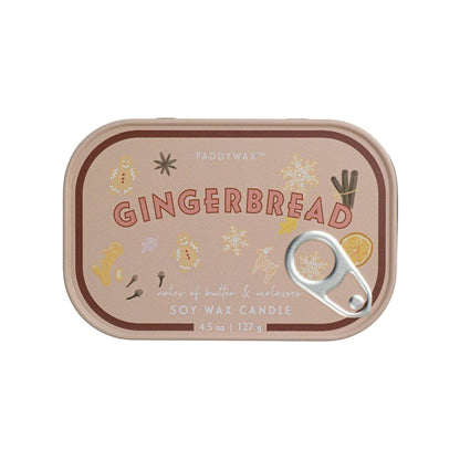 Bistro 4.5oz/127G Gingerbread Printed Tin Candle - Gingerbread