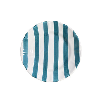 Popolo Stripes Blue & Turquoise Pasta Plate 24cm