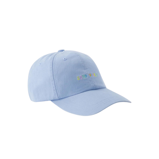 Good Vibes Twill Cap Sky Washed