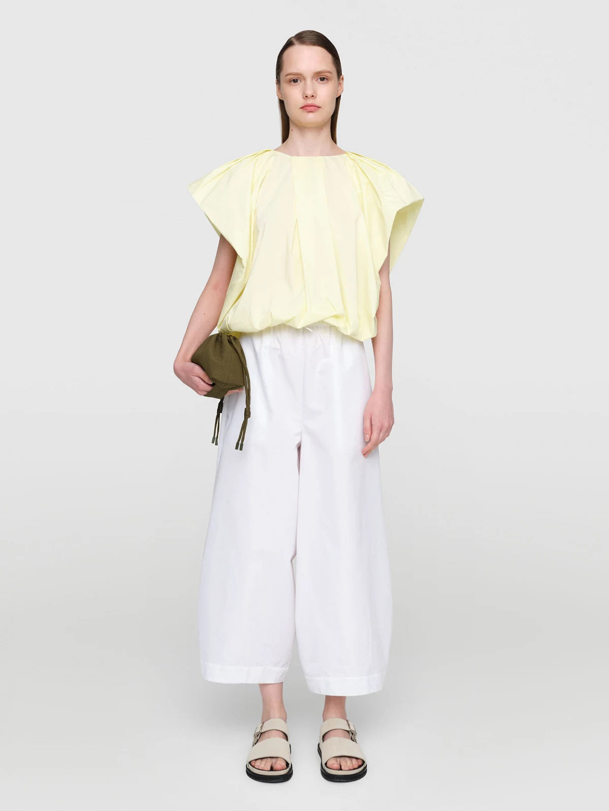 FELLINI Organic Cotton Poplin Top Lemon