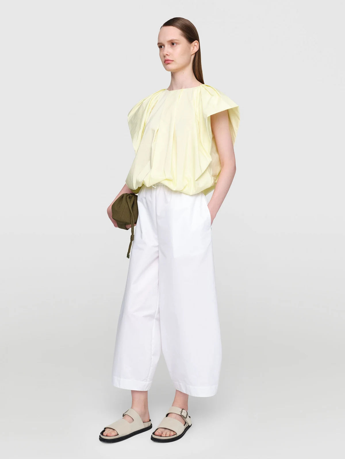 FELLINI Organic Cotton Poplin Top Lemon