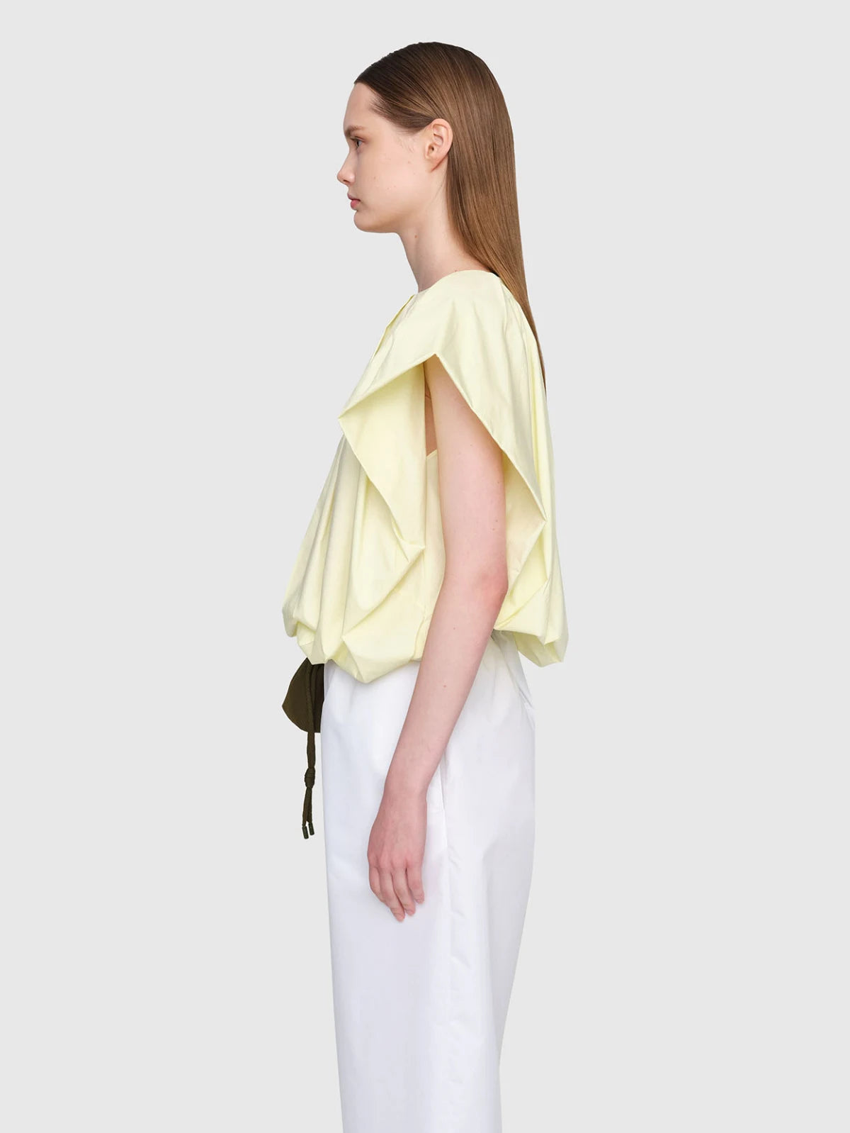 FELLINI Organic Cotton Poplin Top Lemon