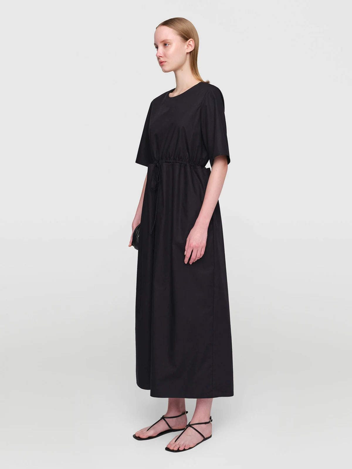 OHARA Paper Poplin Dress Black