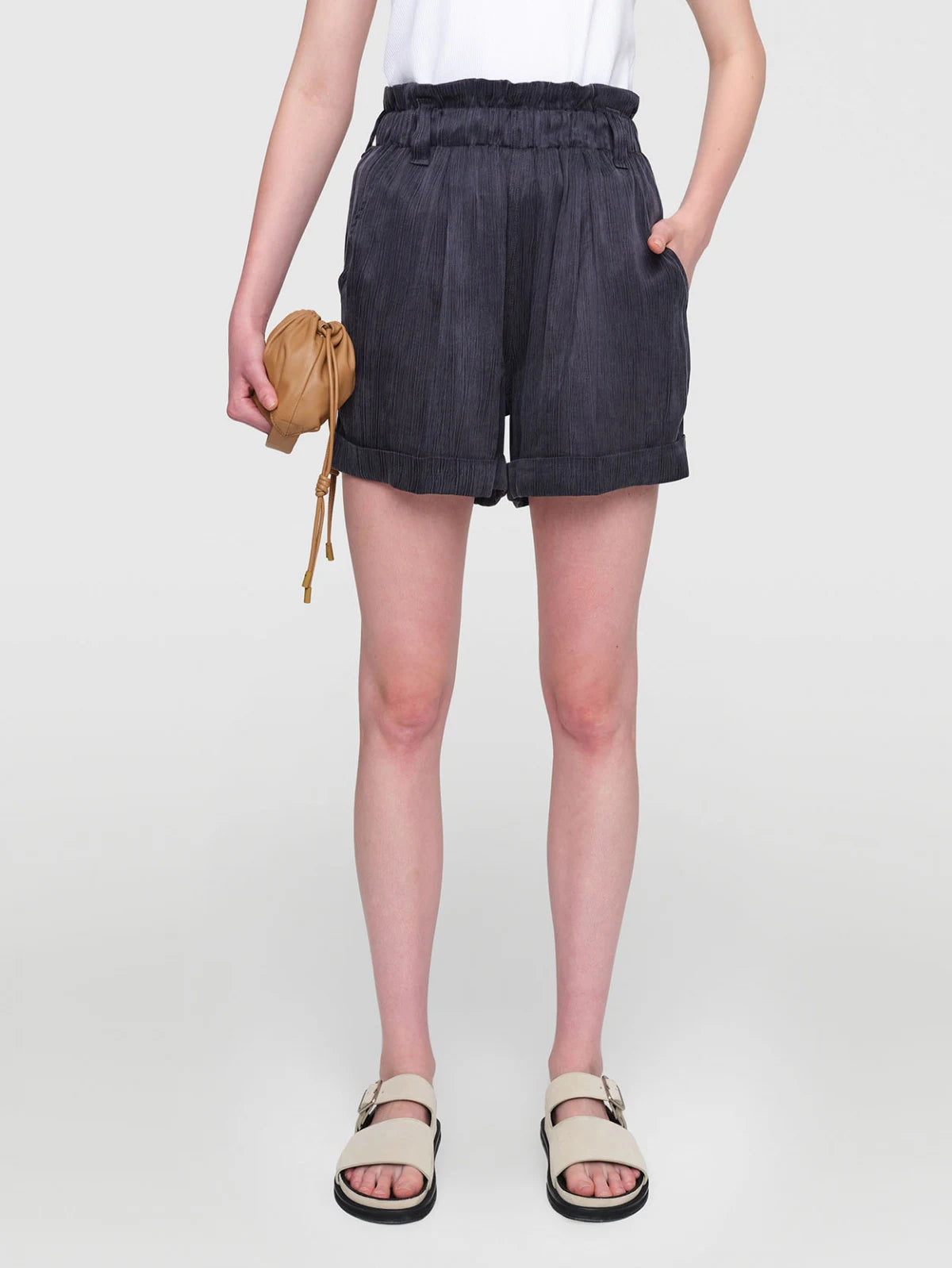 BODIAN Cupro Shorts Navy