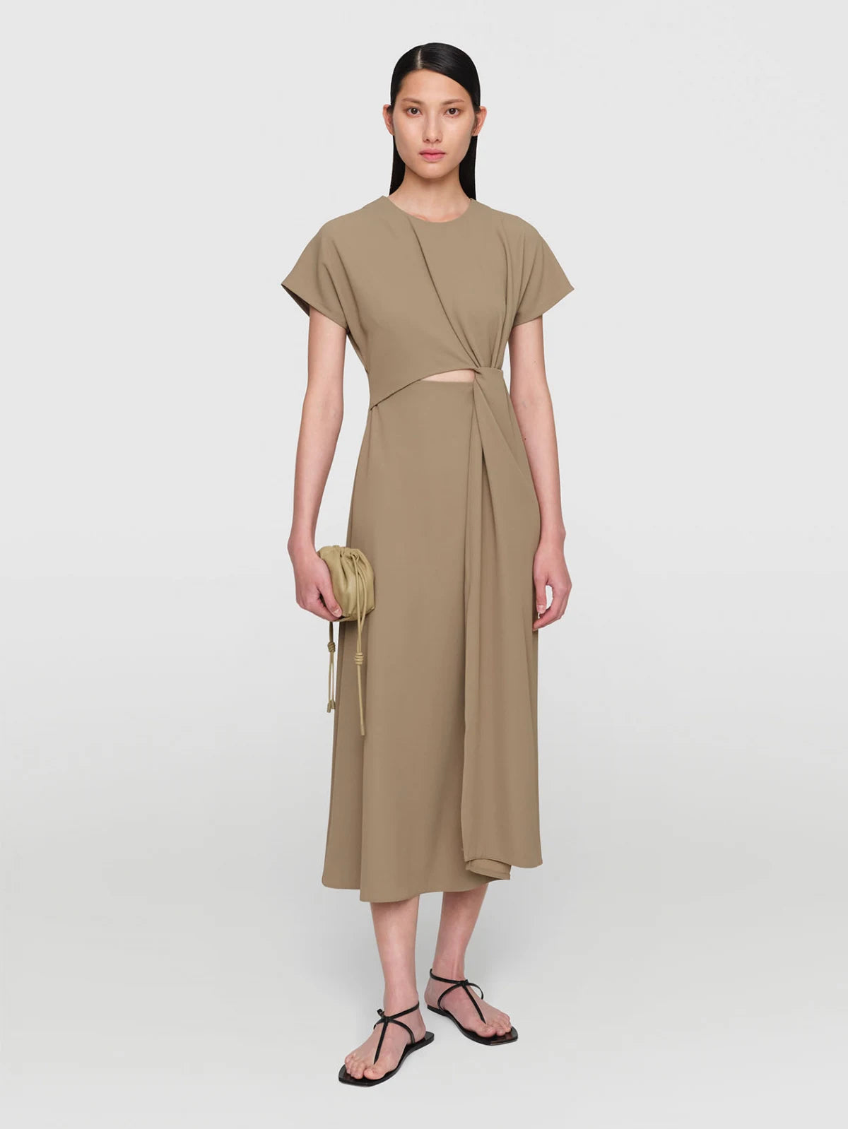 Tri Acetate "Judith" Dress Sepia