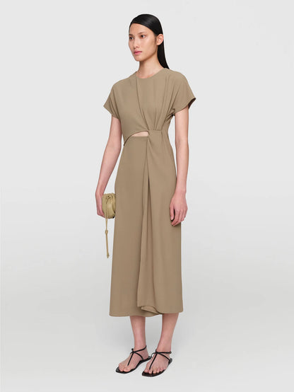 Tri Acetate "Judith" Dress Sepia