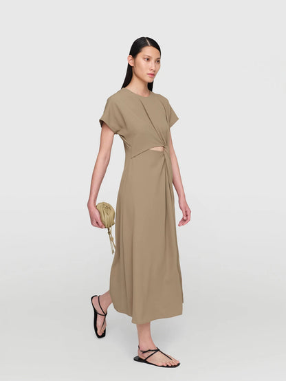 Tri Acetate "Judith" Dress Sepia