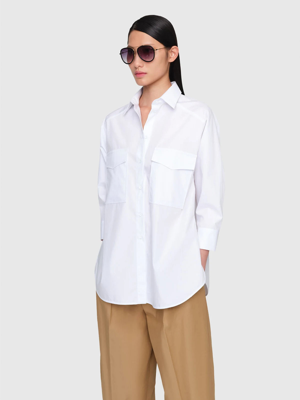 Paper Poplin "Jules" Shirt White