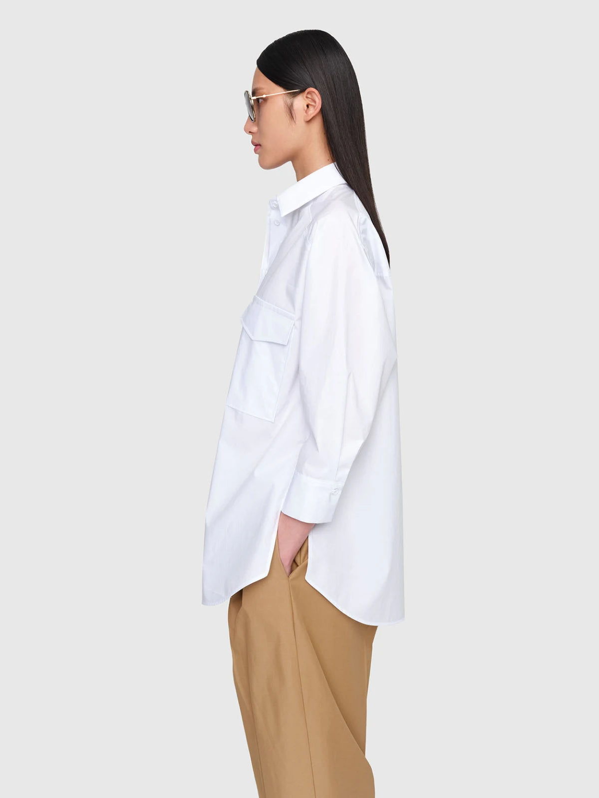 Paper Poplin "Jules" Shirt White