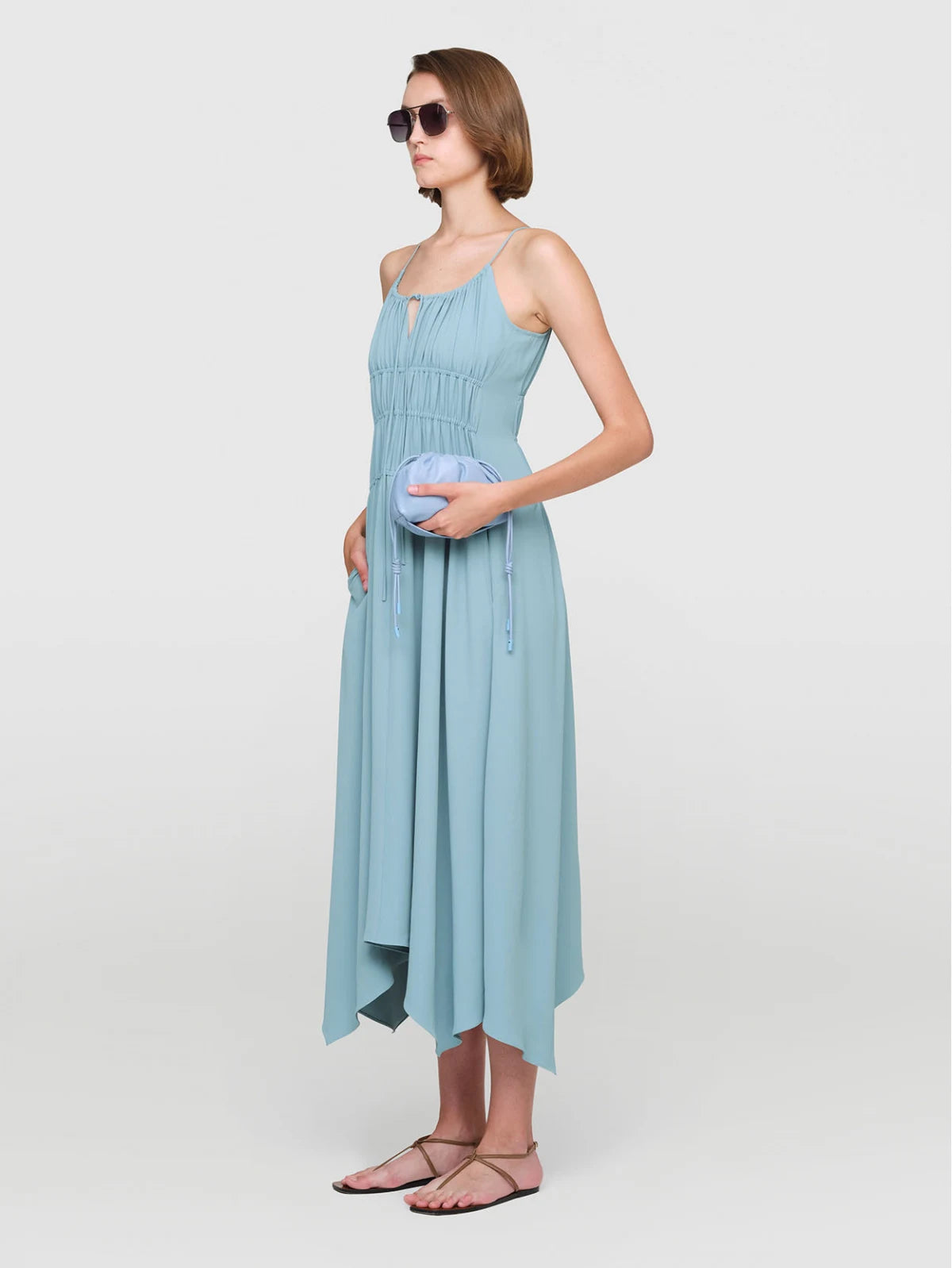 Tri acetate "lris" Dress Celadon