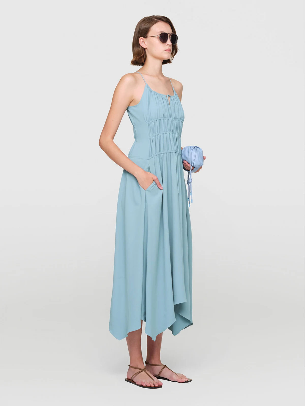 Tri acetate "lris" Dress Celadon