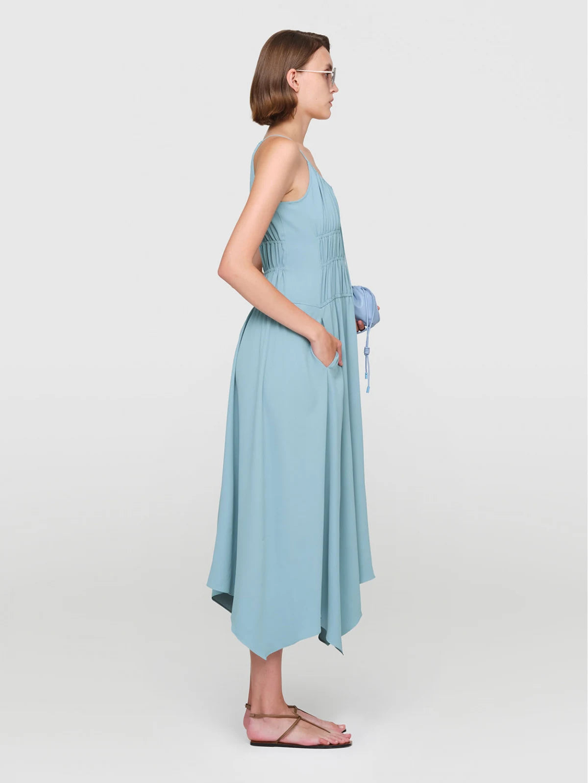 Tri acetate "lris" Dress Celadon