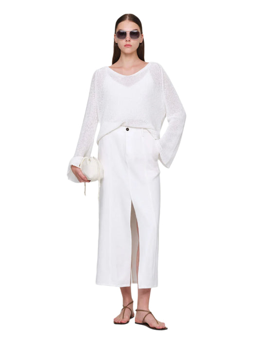 White MERCER Japanese Denim Skirt
