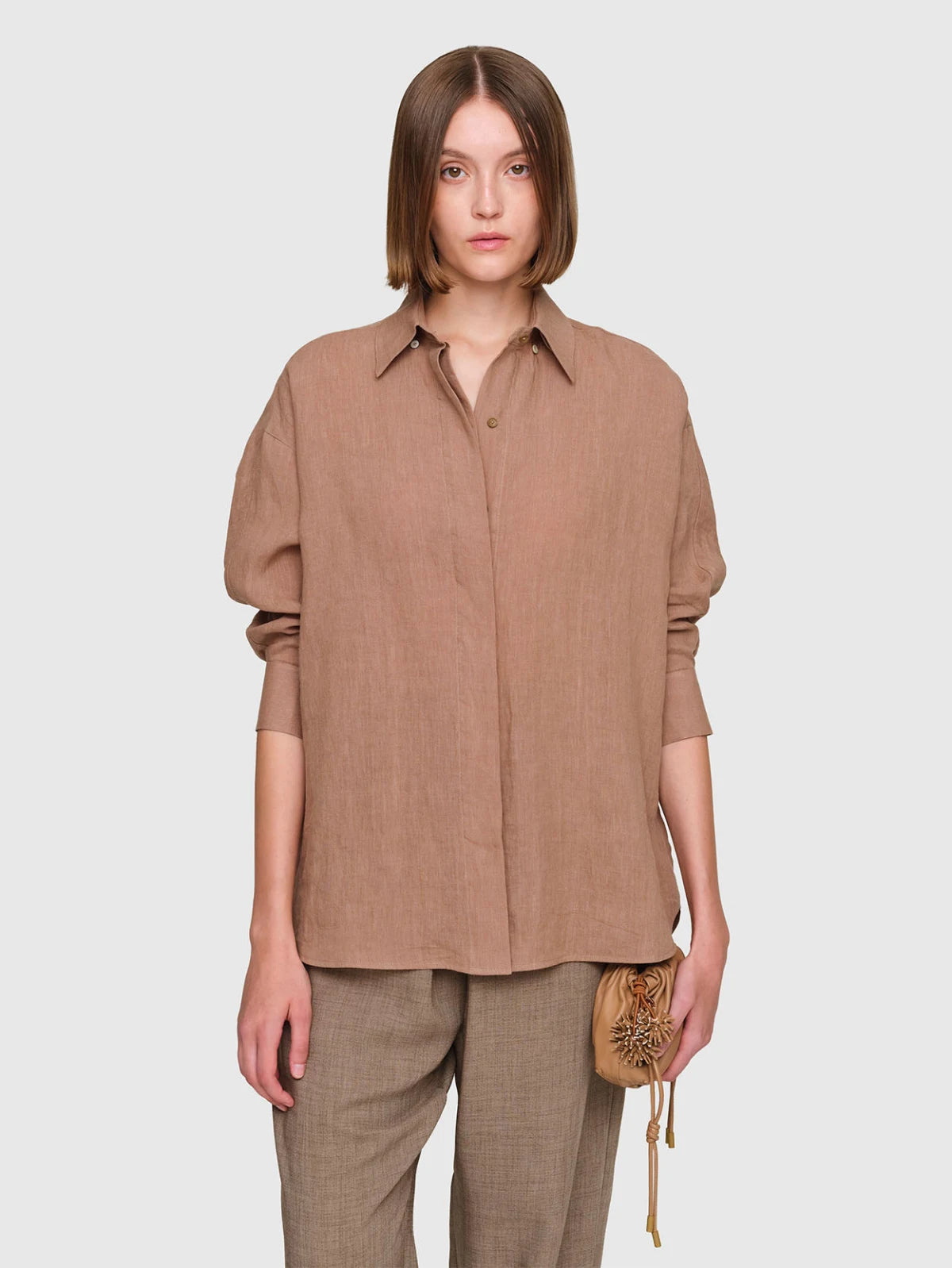 Linen "Brookner" Shirt Taupe