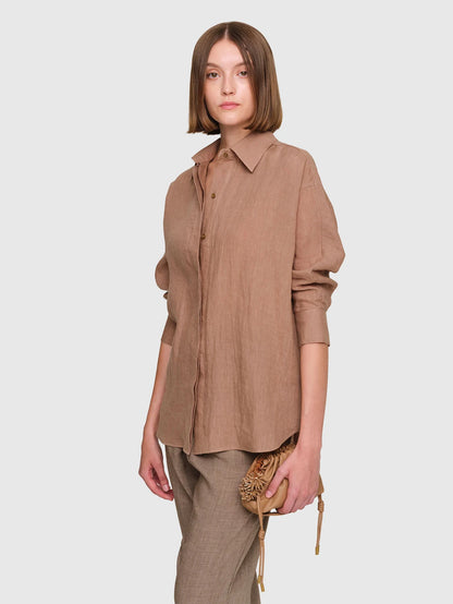 Linen "Brookner" Shirt Taupe