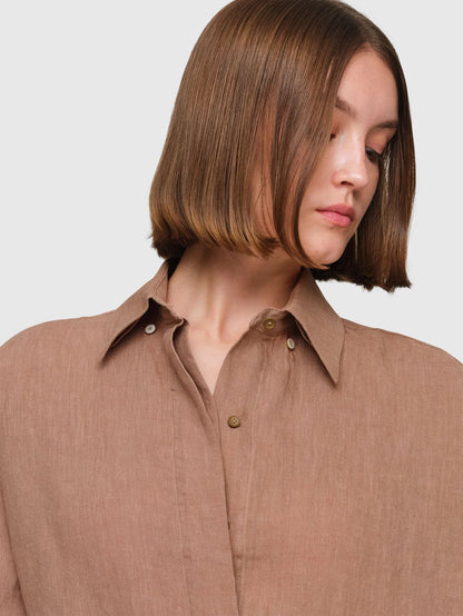 Linen "Brookner" Shirt Taupe