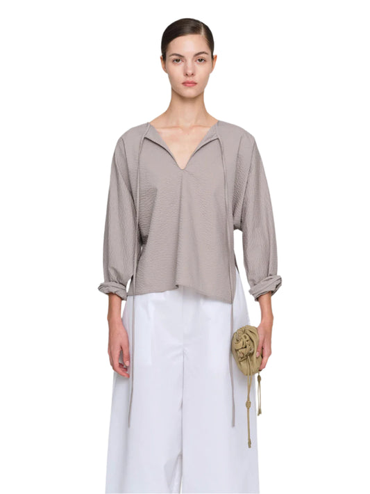 Sand Buick Seersucker Top