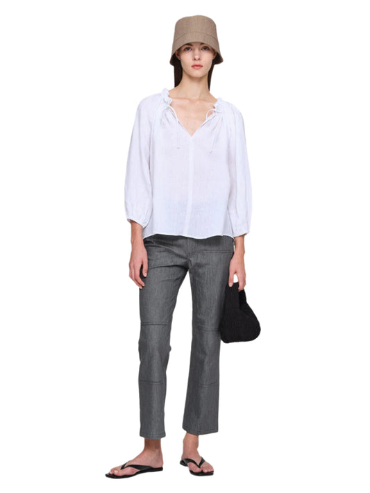 White Belmore Linen Top