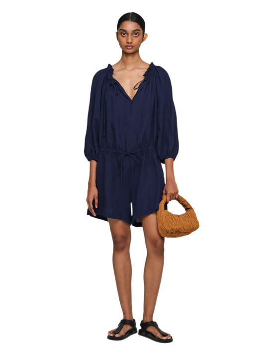 Navy Mitri Linen Jumpsuit