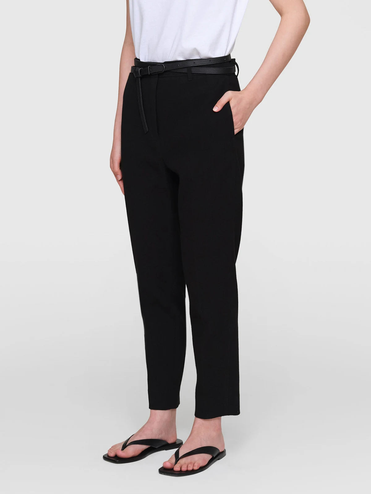 Seersucker "Manish" Pants Black