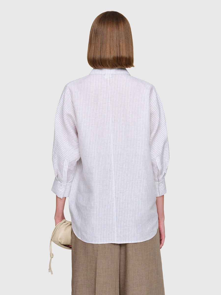 BROOKNER Linen Shirt Ecru/Stripe